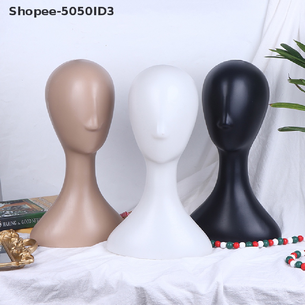 Manekin Kepala Wanita Bahan Plastik Untuk Display Wig Dan Topi