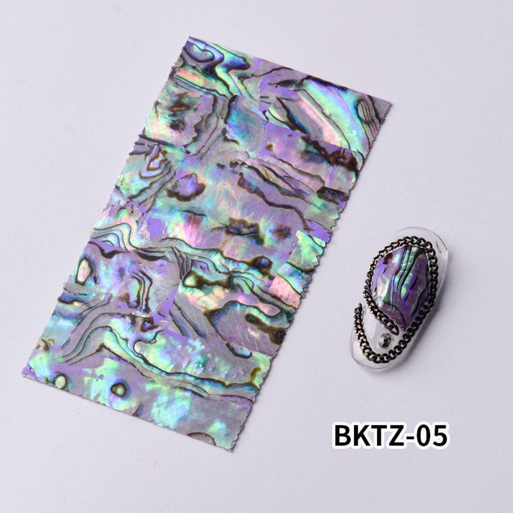 Agustin 3D Stiker Kuku Secercah 1Pc Manicure Nails Foils Abalone Shell Slice Nail Art Dekorasi