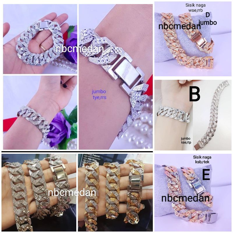 Gelang sisik naga titanium jumbo dan sedang, keterangan ada digambar,awet,