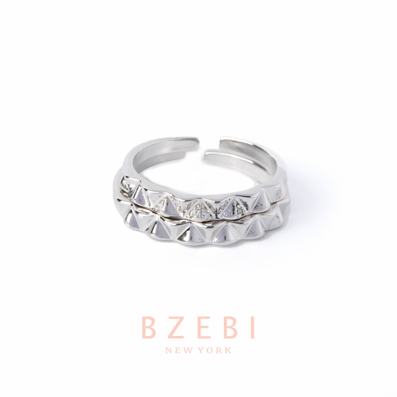 Bzebi Cincin Platinum 18k 916 Gaya Korea Dengan Kotak Untuk Pasangan / Pria / Wanita 888r