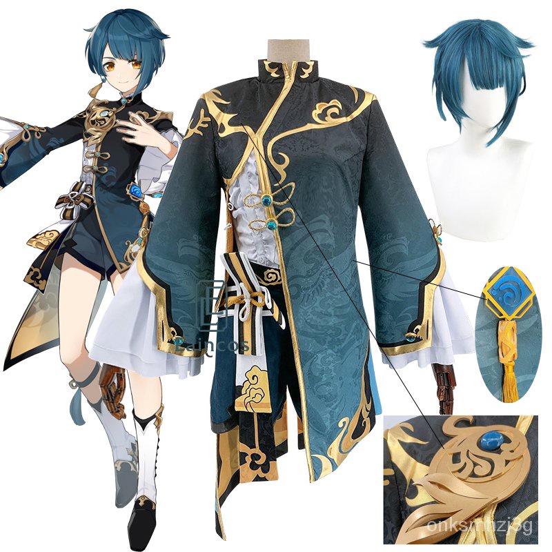 Game Genshin Impact Xingqiu Cosplay Costume Anime Dress Halloween Carnival Women Girl Uniforms Outfi