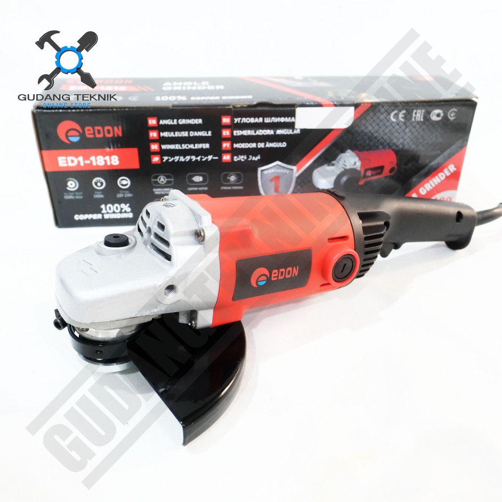 Mesin Gerinda Tangan 7&quot; EDON ED1-1818 / Angle Grinder 7 Inch Mesin Disc Grinda Gurinda Tangan ED1 1818 EDON