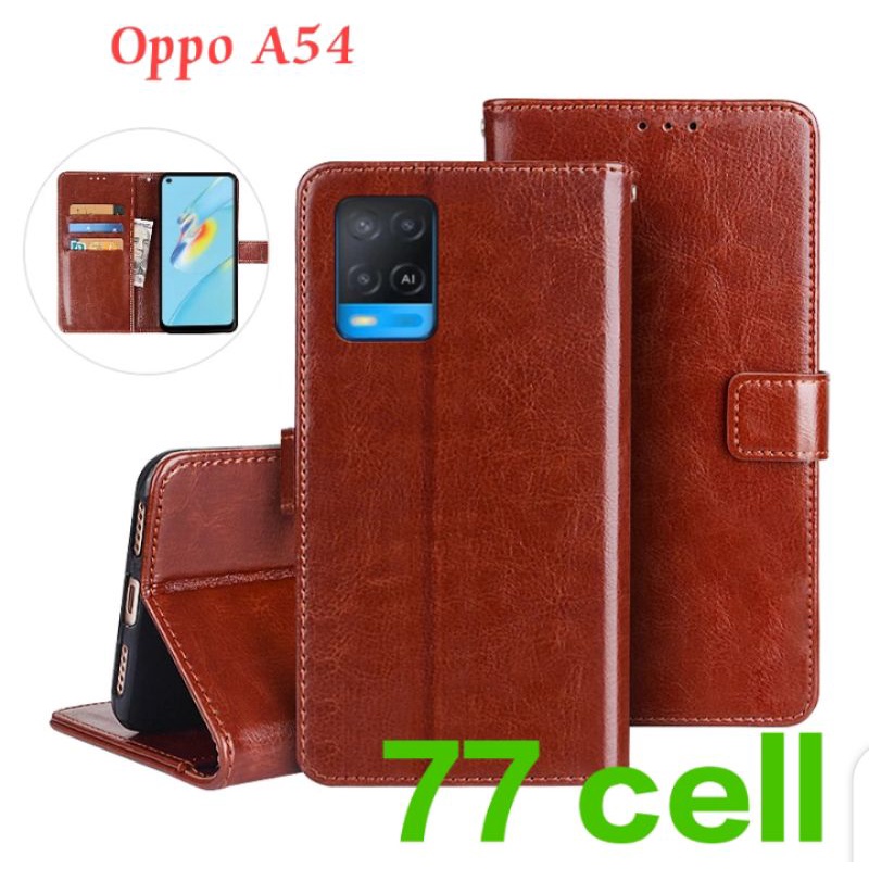 flip dompet kulit oppo A54