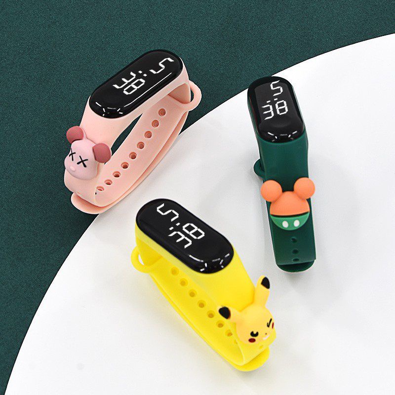 Jam Tangan Anak Led Motif BTS BT21 dan Kartun Tahan Air / Jam Tangan Anak Elektronik Karakter IMPORT