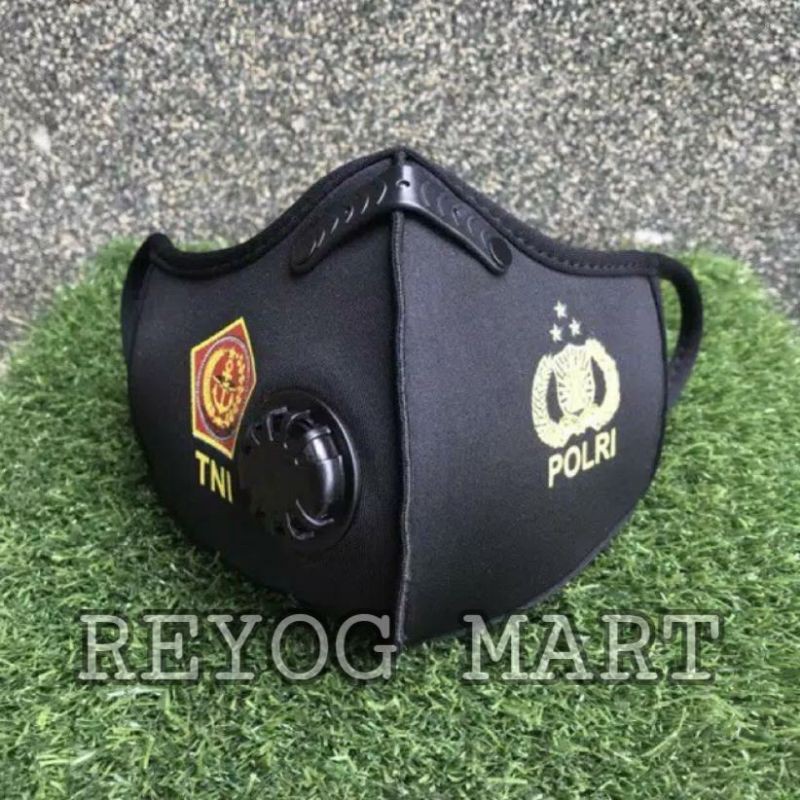 MASKER TNI POLRI PREMIUM VENTILATOR MODEL TALI TERBARU 2021