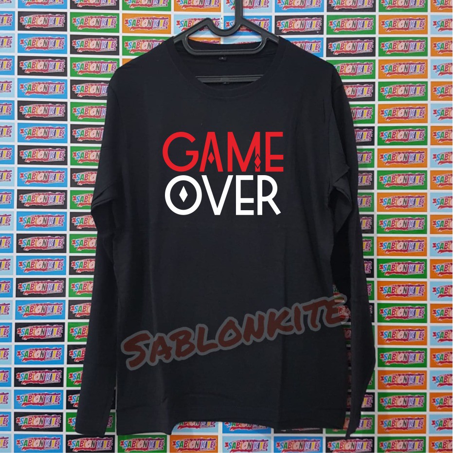 MURAH !!! KAOS SABLON GAME OVER BAHAN KAOS COTTON COMBED 30S