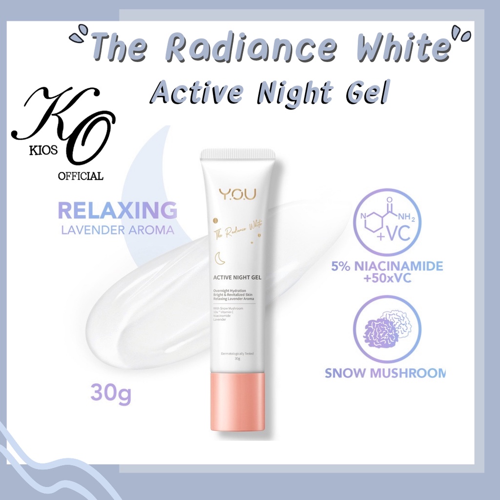 Kosmetik You The Radiance White Active Night Gel / Pelembab Wajah Malam 30gr