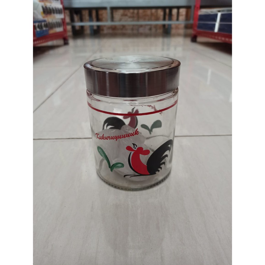 WADAH MAKANAN KACA | TOPLES MAKANAN KACA TUTUP STAINLESS UKURAN SEDANG