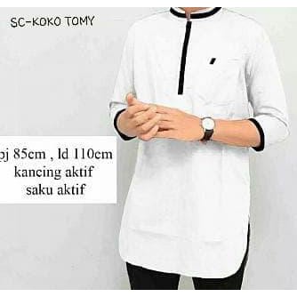 KOKO TOMY WHITE SC Koko pria katun putih