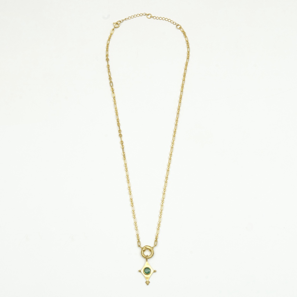 Ouroboros Necklace with Emerald Stone
