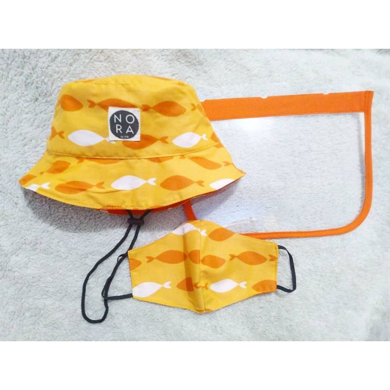 NORA REVERSIBLE BUCKET HAT FACE SHIELD ANAK & BAYI-Fish