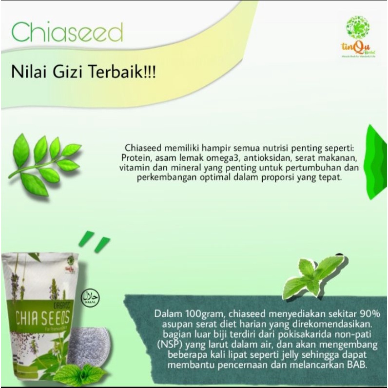 

Organic Chia Seeds || Diet sehat || TinQu (250gr)