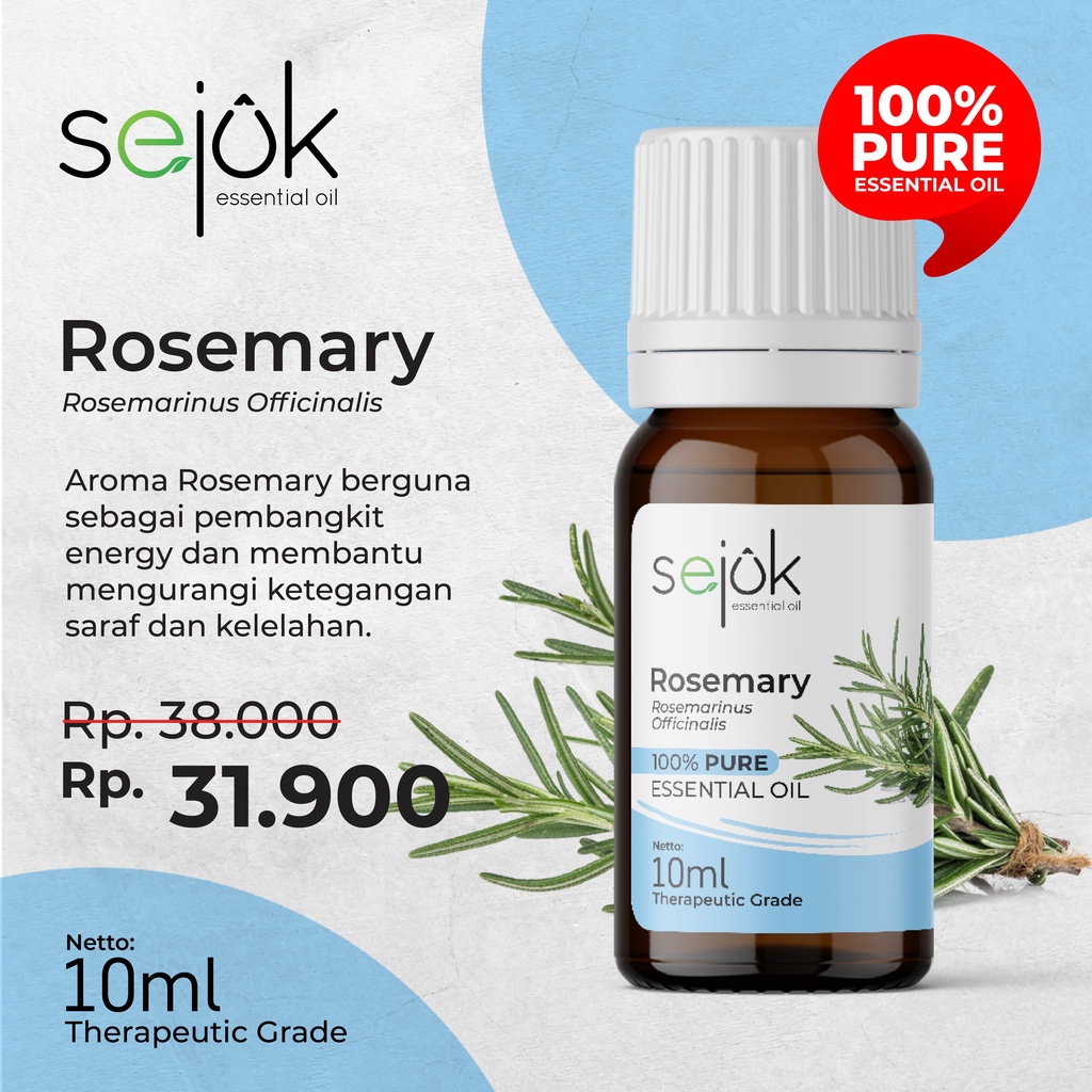 Sejuk Rosemary Essential Oil / Minyak Aromaterapi Pure 100% - 10ml