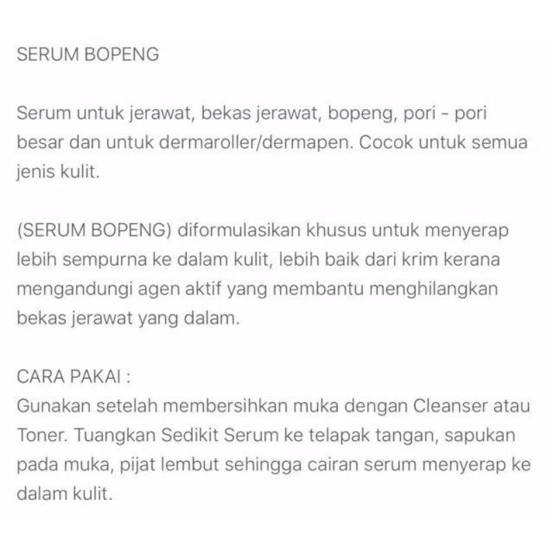 Serum Bopeng Manja Original