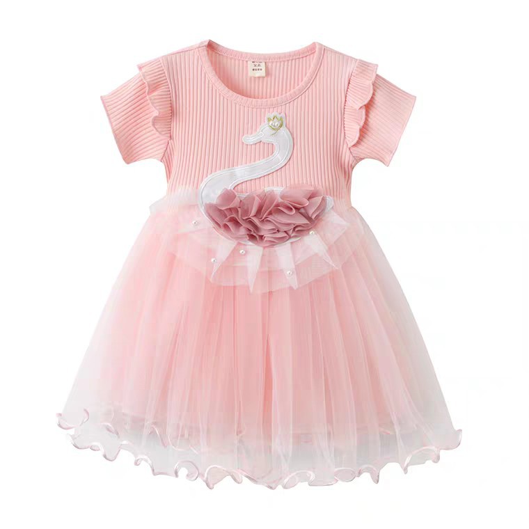 LittleAaron DRESS IMPORT QUEEN SWAN 813 EBV Baju Dress Anak Perempuan Import