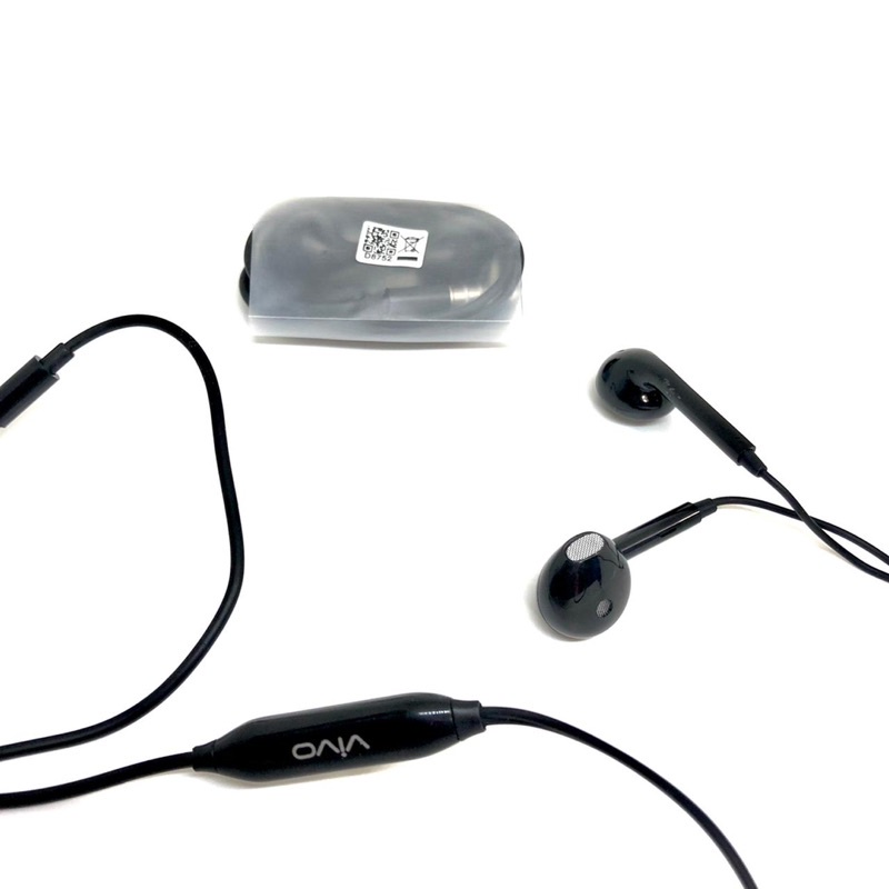 NON PACK HANDSFREE EARPHONE ORI CABUTAN FOR VIVO ALL BLACK PROMO SEN