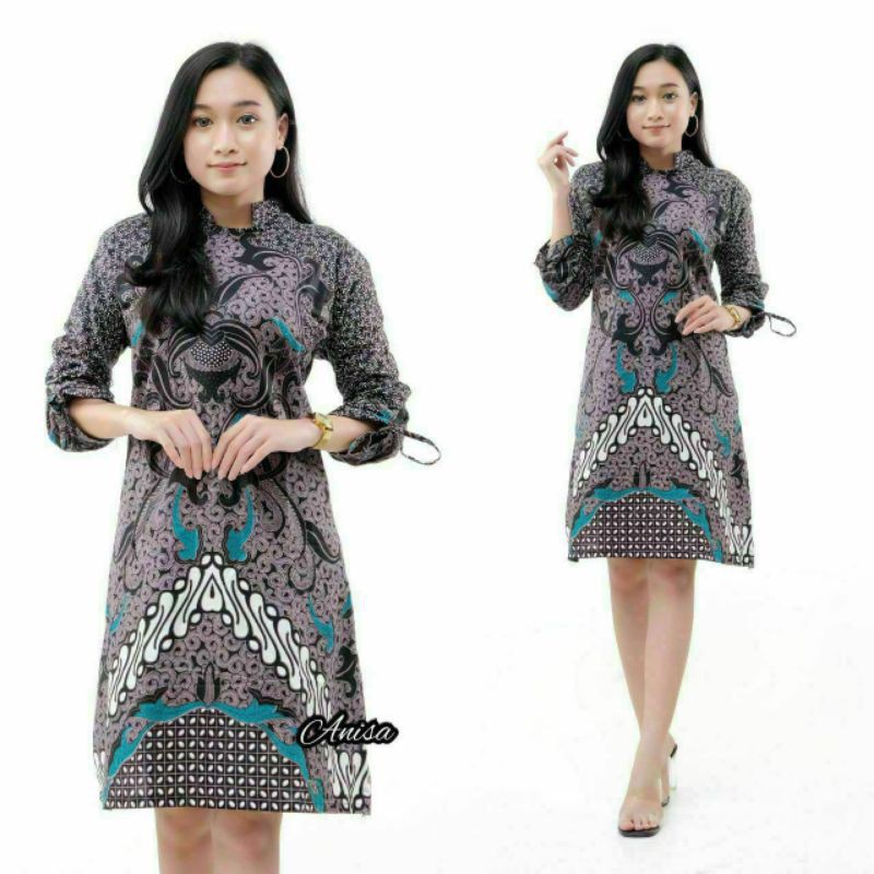 Batik Tunik Baju Wanita Baju Kerja Lengan 3/4