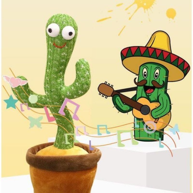 Cactus dancing unik kado hadiah kaktus joget goyang musik led lagu lucu seru Rekam suara nyayi