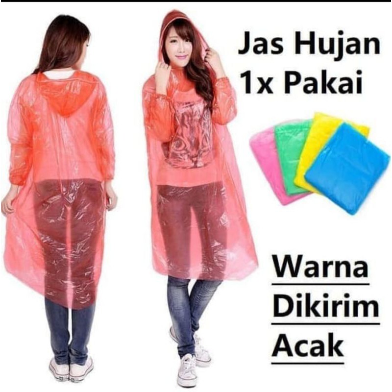 jas hujan plastik sekali pakai