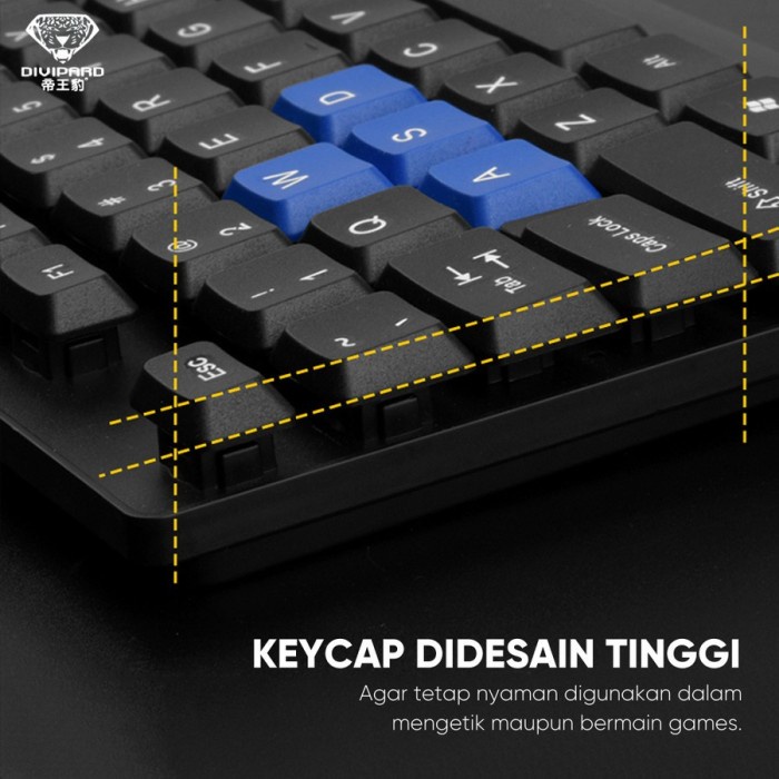 Divipard Keyboard Mouse Combo Kabel USB 2.0 MK350 Anti Air Docking