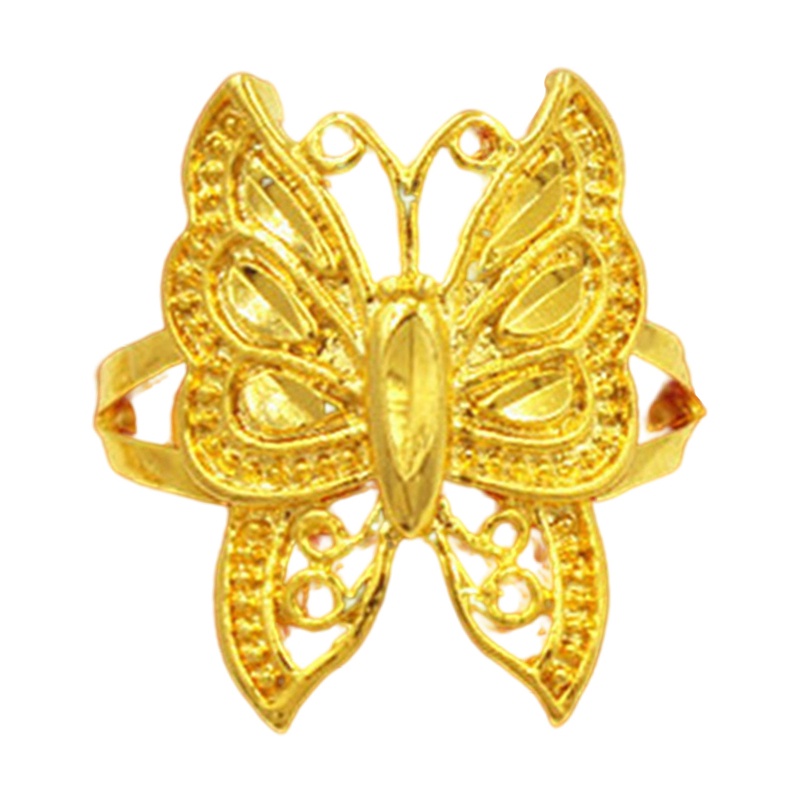 Cincin Model Terbuka Adjustable Desain Bunga Butterfly Gaya Korea