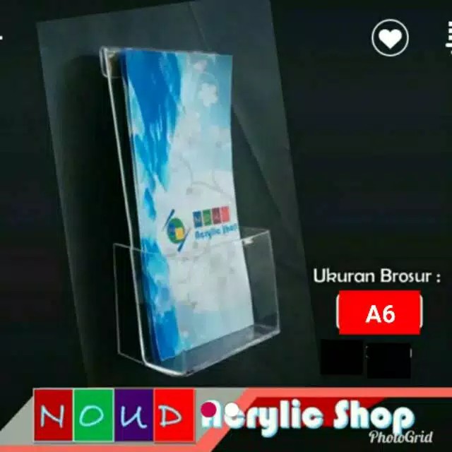 

Tempat brosur akrilik Acrylic tempel dinding ukuran A6
