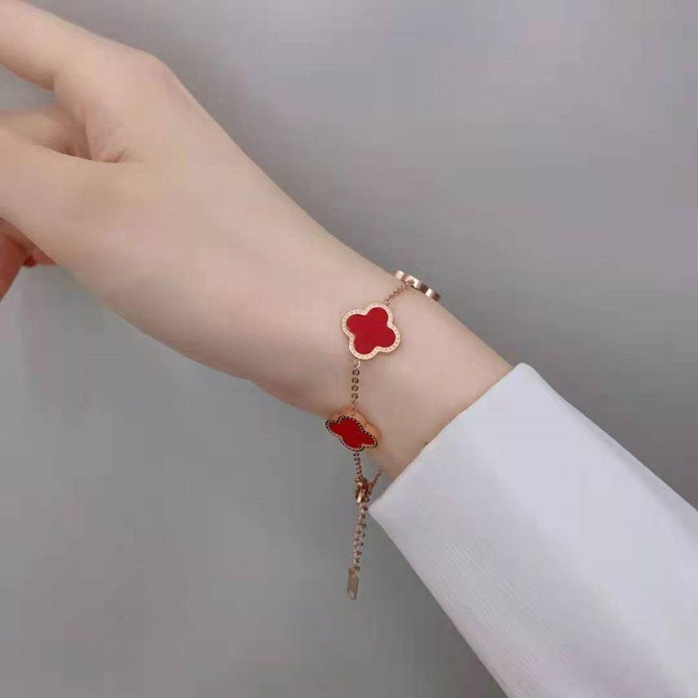 Mxbeauty Gelang Semanggi Beruntung Manis Unik Lucu Gadis Hadiah Temperamen Yang Dapat Disesuaikan Gaya Korea Perhiasan