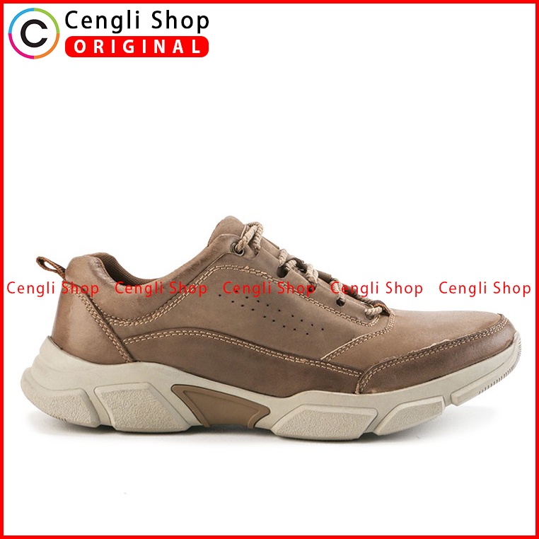 SEPATU SNEAKER JIM JOKER PRIA ORIGINAL CASUAL KULIT ASLI COKLAT JJ06