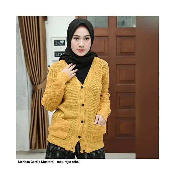 MERISSA Gardigan Cardigan Rajut Tebal Wanita Panjang Jumbo Oversize - Kardigan Cardingan Korea Polos-6