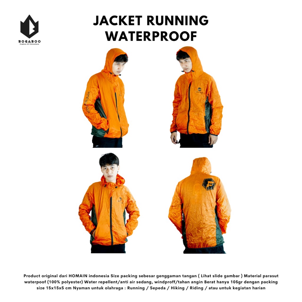 Jaket Running Hommain - Jaket Running Waterrepellen - Jaket Running Ultralight - jaket lari