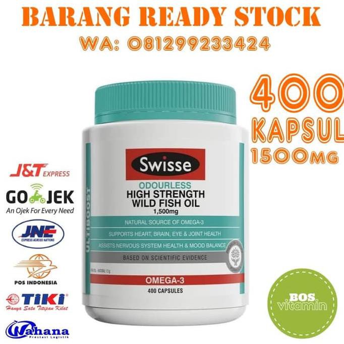Swisse Odourless Wild Fish Oil 1500mg Omega 3 - 400 Kapsul EKONOMIS