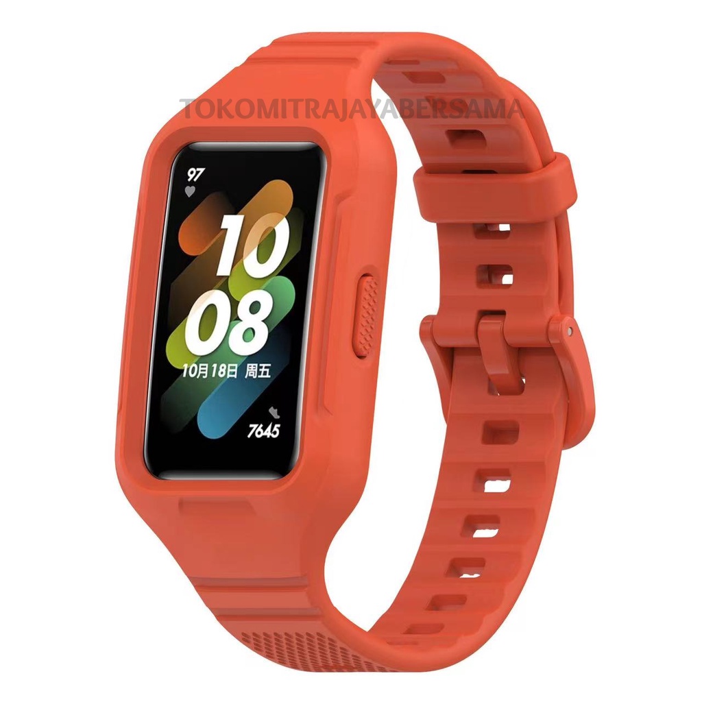 STRAP SILIKON GELANG TALI RUBBER SILICONE HUAWEI HONOR BAND 7  / 6 PENGGANTI TALI JAM BUMPER 360 HIGH QUALITY