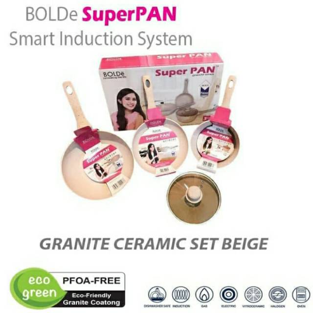 Super pan Bolde set 3 pcs wajan penggorengan Granite Murah