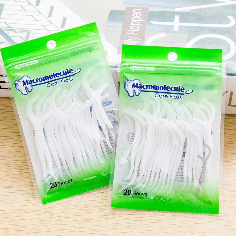 (BOW) Set dental floss 1 set isi 20 &amp; 50 pcs benang gigi