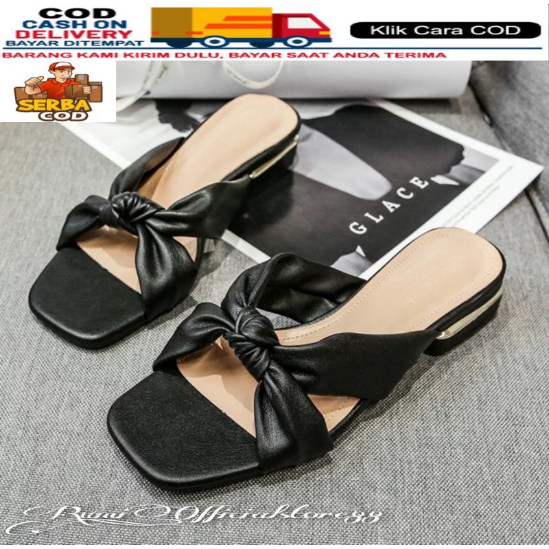 Sandal wanita fashion hak tahu tali kepang kekinian