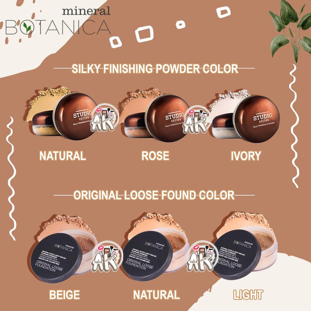 Mineral Botanica Finishing Powder, Loose Powder, Concealer, Highlight&amp;Countur