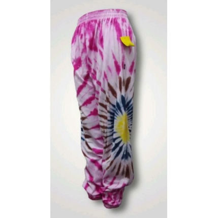 Celana tye dye wanita//celana joger pant//celana motif Pelangi//celana tidur//celana santai
