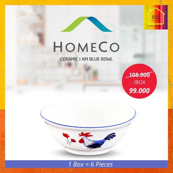 siap kirim] HOMECO Mangkok Keramik Ayam Jago Ceramic I Am Blue Bowl 450 ml