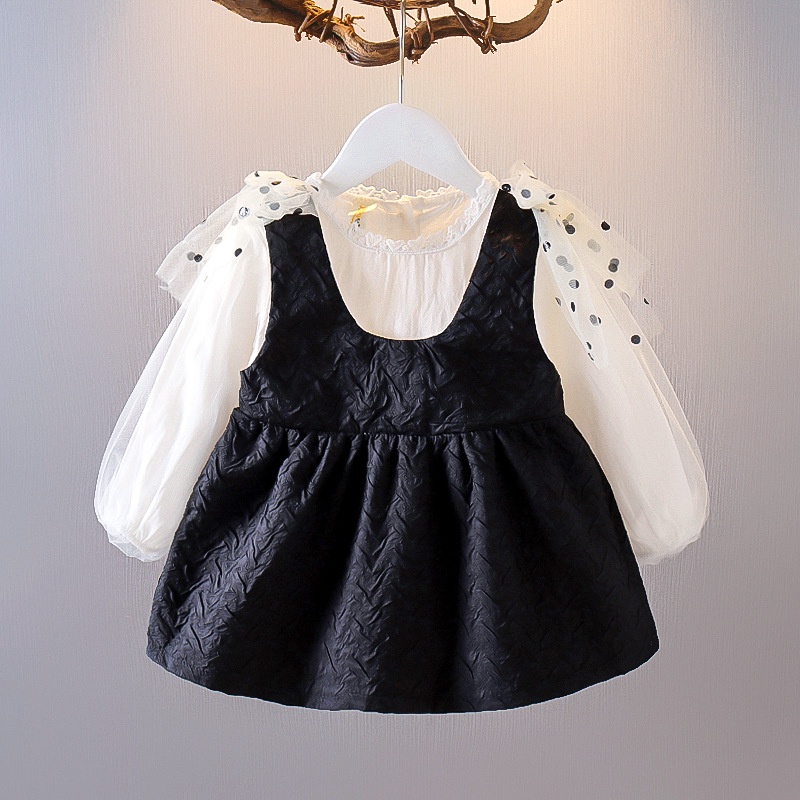 0-3TH NEW ARRIVAL DRESS ANAK BAYI BERLENGAN PANJANG / DRESS PESTA ANAK BAYI SUPER HIGH QUALITY-DRESS TUTU BLACK