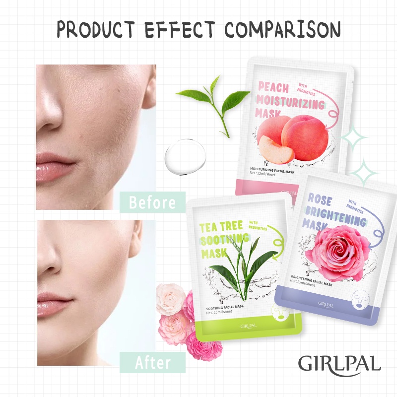 [BPOM] GIRLPAL Nature Sheet Mask 1pcs / Masker Wajah Face Skincare