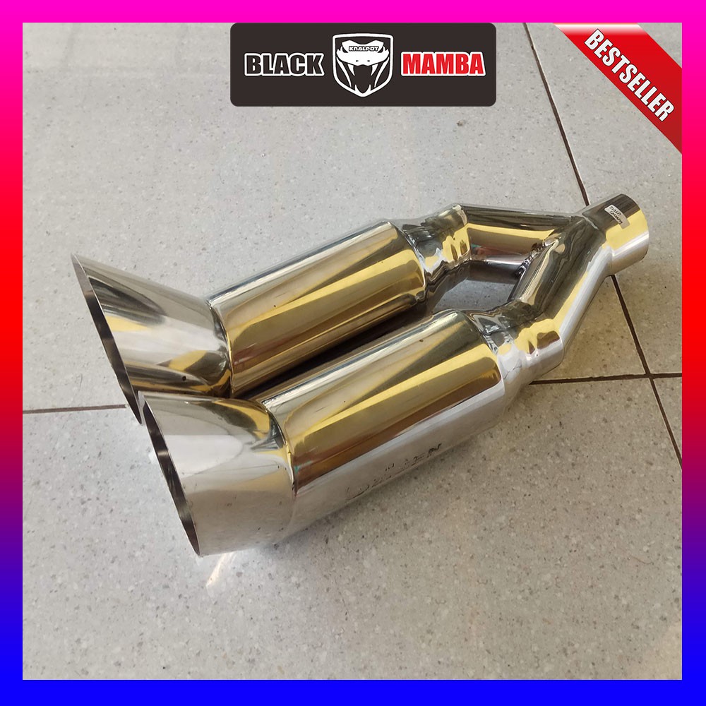 Knalpot Mobil 5zigen Tailpipe Double Cabang Buntut Knalpot Turbo Muffler