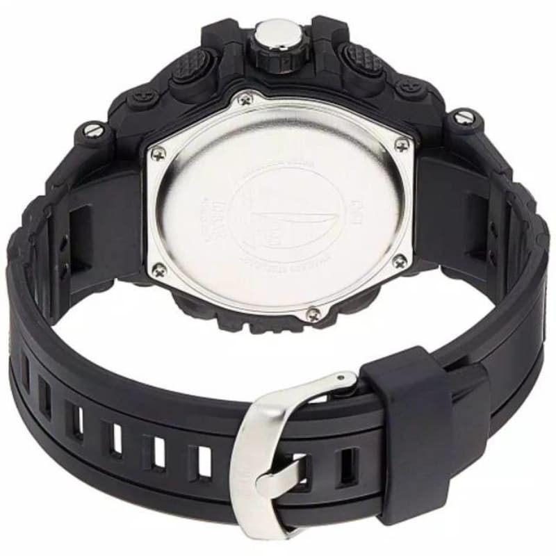 Q&amp;Q GW86J010Y Dualtime Jam Tangan Pria Original Rubber Strap GW86J QQ GW86 QnQ GW 86 Water Resist