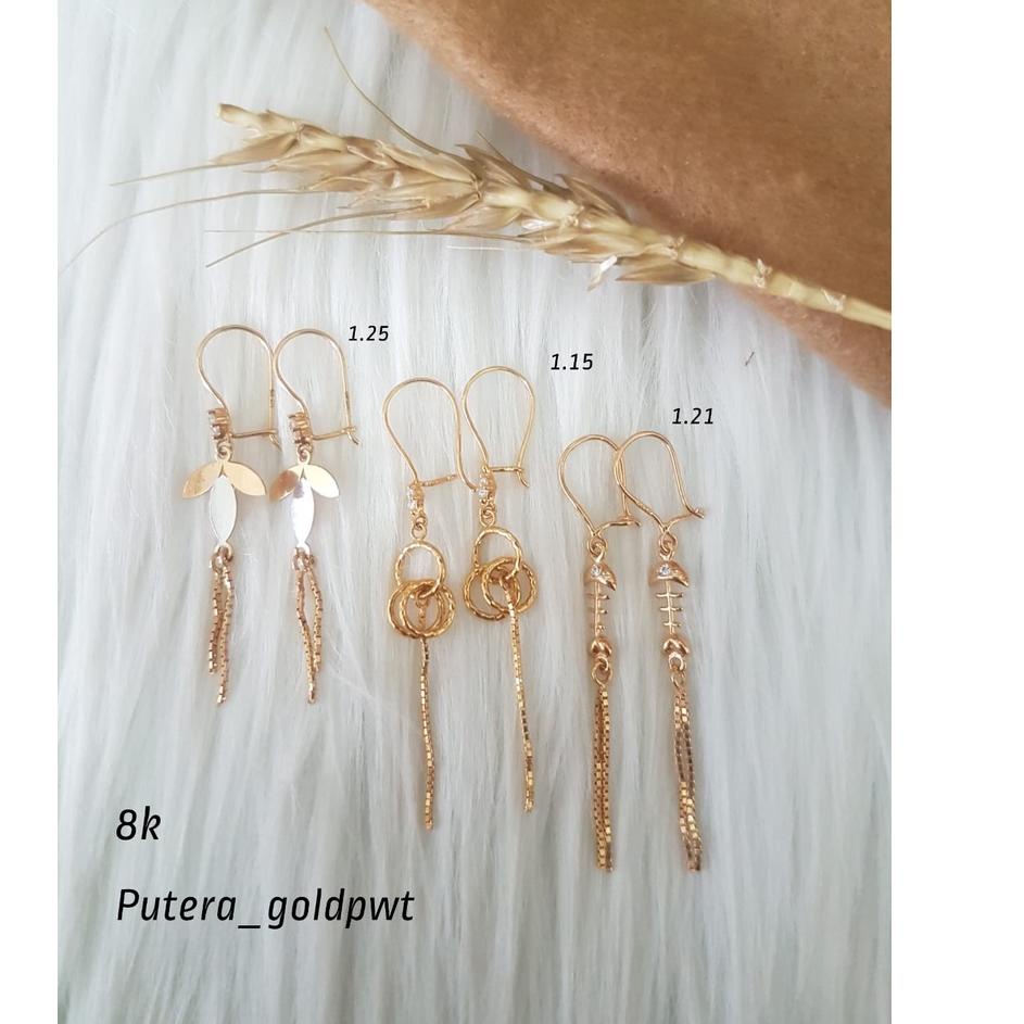 Terbaru.. Anting model itali perhiasan emas asli 9K
