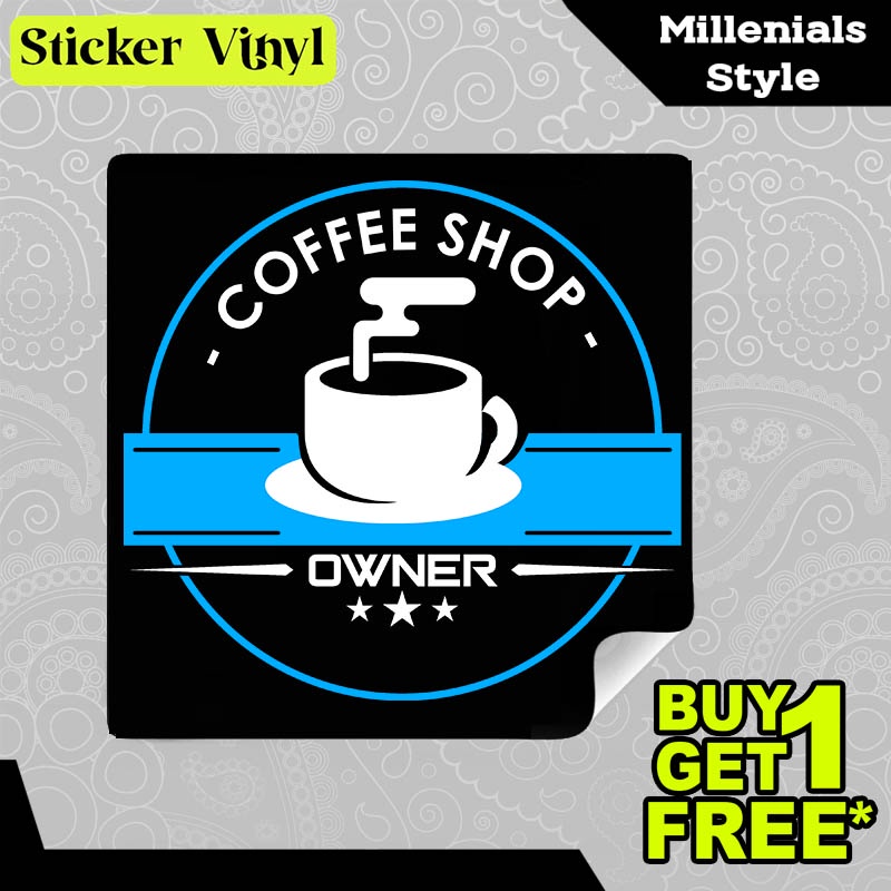 

Stiker Sticker Coffee Shop Owner Gambar Unik Desain Keren dan Kekinian Aesthetic Bahan Vinyl Satuan Anti Air