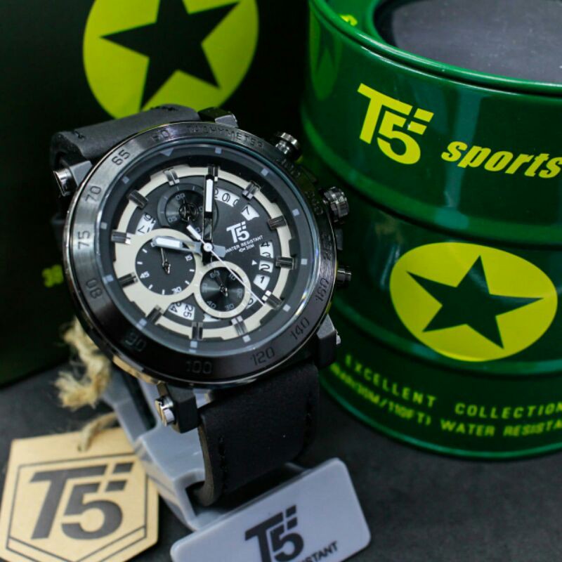 Jam tangan pria T5 H3742 chronograph ORIGINAL tahan air