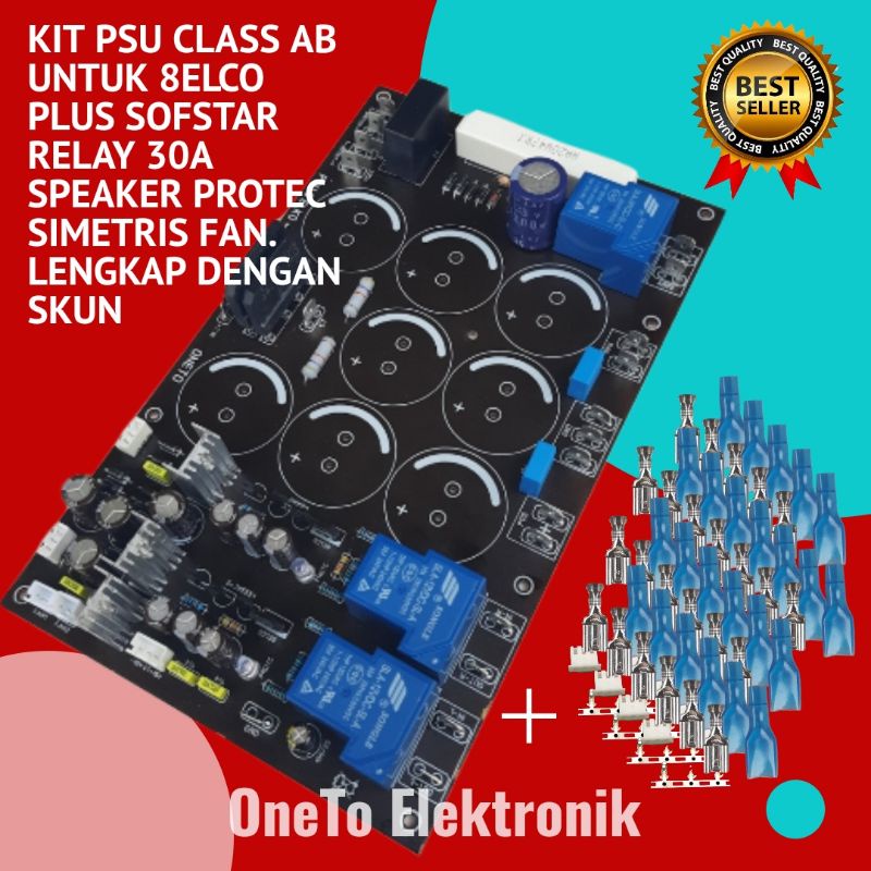 Kit PSU 8Elco elko plus speaker protec dan sofstar simetris fan