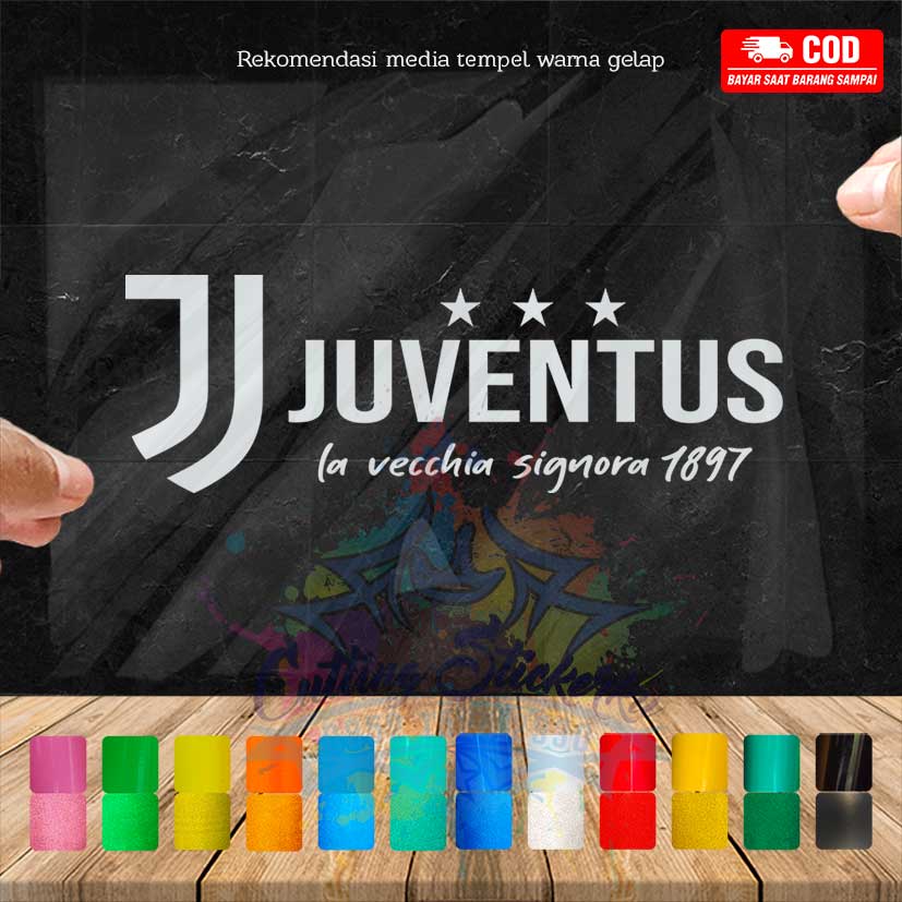 Cutting Stiker Juventus 1897 Variasi Motor Mobil Sticker Timbul Keren Nyala Dasbor Spakbor Visor Body Kaca Helm Laptop Hologram Reflective Tahan Air Bodi Samping Scoopy Vario Beat NMAX PCX Vespa Aesthetic Serie A La Vecchia Signora Windshield Club Bola