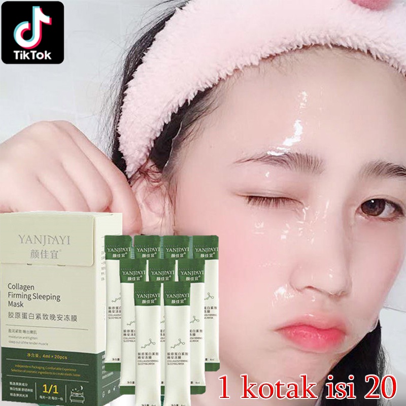 Masker Kolagen Pemutih Masker wajah pemutih wajah Masker pelembab Collagen Firming Sleeping Mask Shrink Pores Moisturizing and Tightening Mask