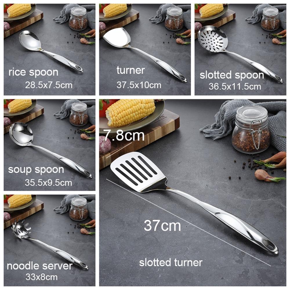 [Elegan] Peralatan Masak Stainless Steel Anti Lengket Sekop Spaghetti Turner Sendok Sup Pasta Server