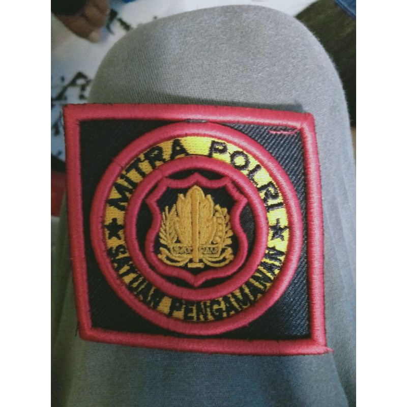 mitra Polri bordir / wing mitra Polri timbul / lencana security / lencana satpam
